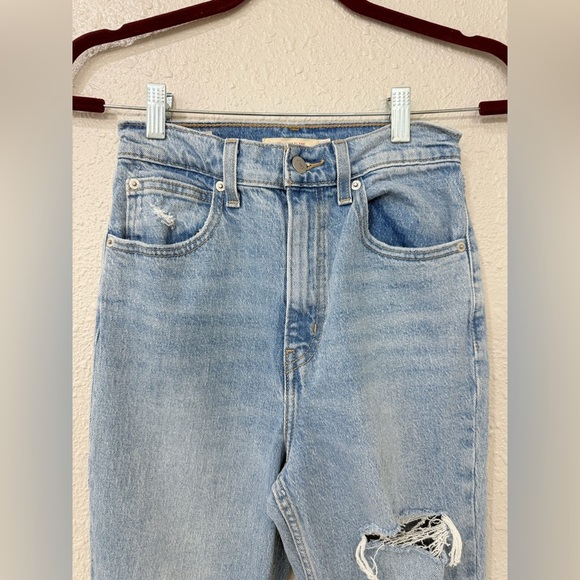 Levis 70s High Flare Jeans Womens 25 Distressed Denim Flared Leg Vintage Light - Picture 4 of 11